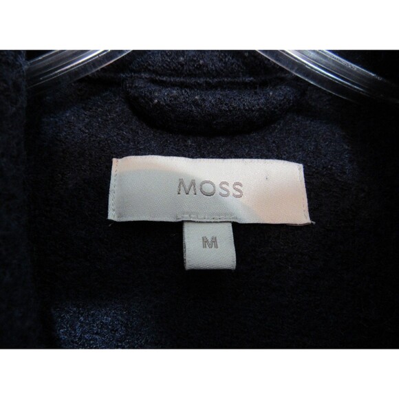 Moss Bros Navy Blue Wool Blend Snap Down Long Sleeve Shacket Jacket Size M EUC - Picture 3 of 4